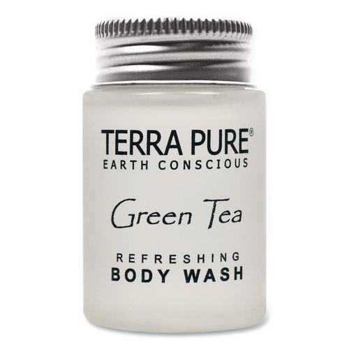 Terra Pure Body Wash Jam Jar, Green Tea Lemongrass, 1 oz Jar, 300/Carton