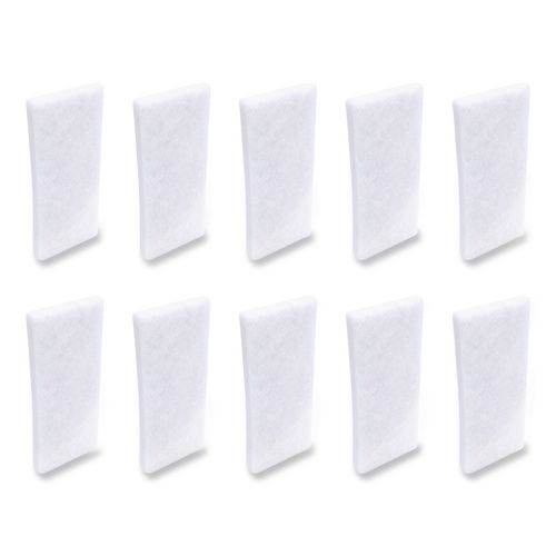 Fine Grade Utility Pad, 4.62 x 10, White, 10/Carton