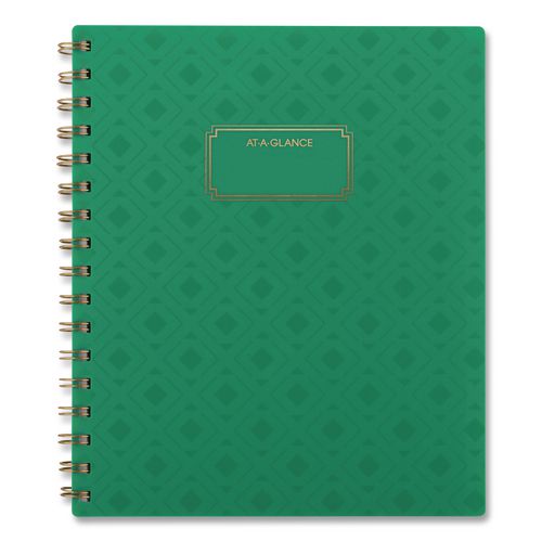 Badge Geo Weekly/Monthly Planner, 8.75 x 7, Green Cover, 13-Month: Jan 2026 to Jan 2027