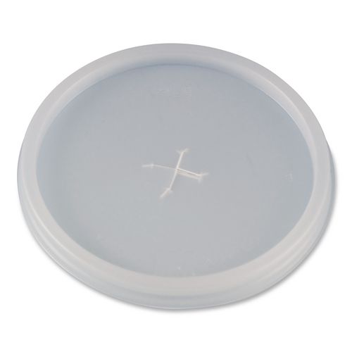 Plastic Lids for Foam Cups and Bowls, Slotted, Fits 8 oz to 10 oz Hot Cup, Translucent, 1,000/Carton