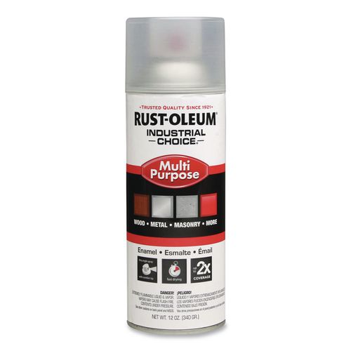 Industrial Choice 1600 System Multi-Purpose Enamel Spray Paint, Gloss Crystal Clear, 12 oz Aerosol Can, 6/Carton