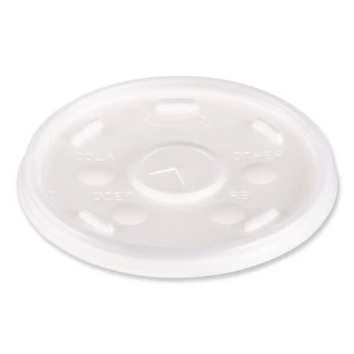Plastic Lids, Straw Slotted, Fits 12 oz to 24 oz Hot/Cold Cups, Translucent, 100/Pack