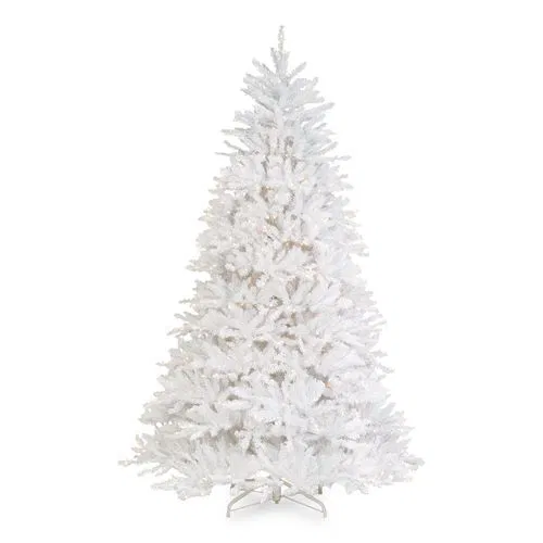 Pre-Lit Dunhill Fir White Tree, 59" x 55" x 84", White Tree, White Tree Stand