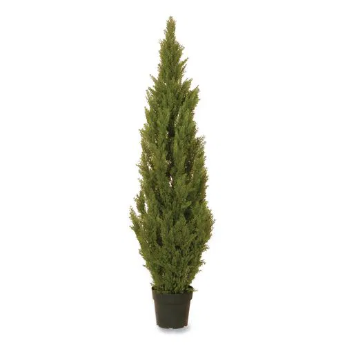 Artificial Arborvitae, 13" x 13" x 60", Green Tree, Green Pot