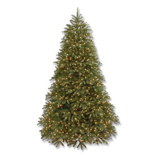 Pre-Lit Jersey Fraser Fir Medium Tree, 48" x 48" x 78", Green Tree, Green Tree Stand