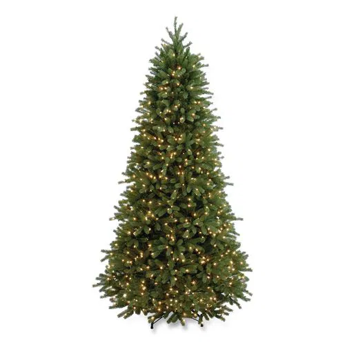 Pre-Lit Jersey Fraser Fir Slim Tree, 51" x 51" x 90", Green Tree, Green Tree Stand