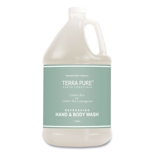 Terra Pure Body Wash Gallon, Green Tea and Lemongrass Scent, 1 gal Bottle