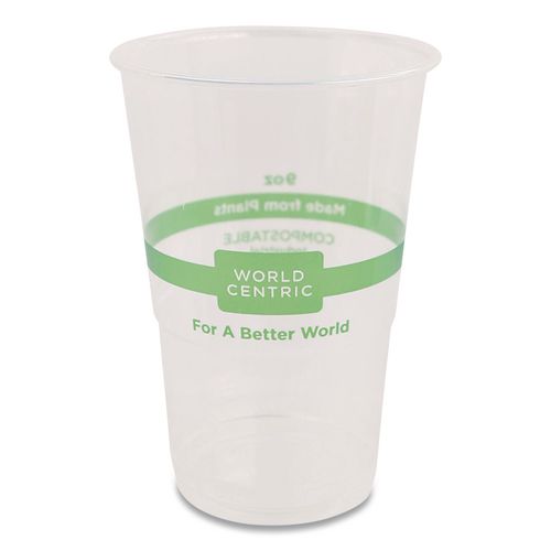 PLA Clear Cold Cups, 9 oz, Plastic, Clear, 2,000/Carton