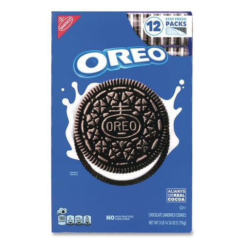 Cookies, Chocolate, 12 Individually Wrapped Sleeves, 3 lb 14.67 oz Box, 1 Box/Carton