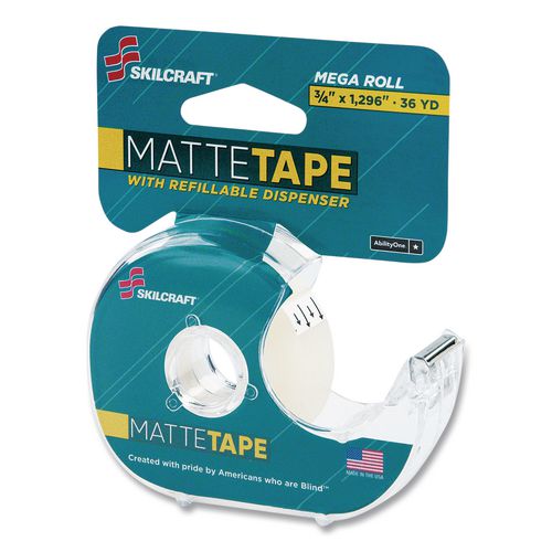 7520015167575, SKILCRAFT Tape with Dispenser, 1" Core, 0.75" x 36 yds, Matte Clear