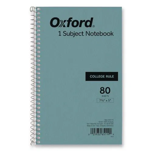 One-Subject Notebook, Medium/College Rule, Blue Cover, (80) 7.75 x 5 Sheets