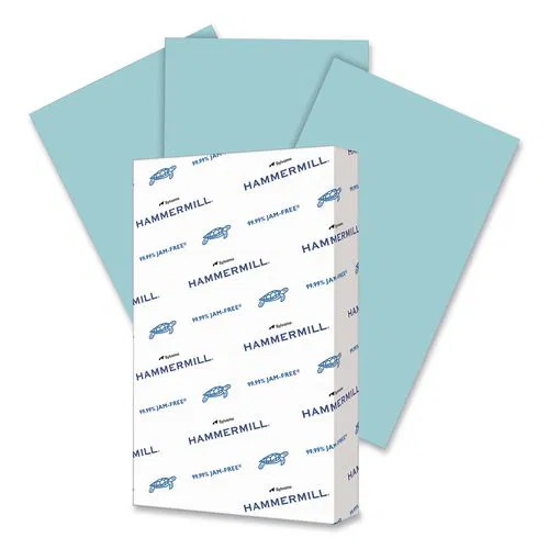 Colors Print Paper, 20 lb Bond Weight, 8.5 x 14, Blue, 500 Sheets/Ream