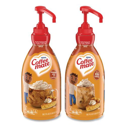 Liquid Coffee Creamer, Pumpkin Spice, 1.5 L Pump Bottle, 2/Carton