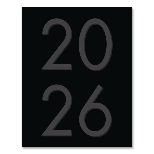 Basic Black Monthly Planner, 9.5 x 7.5, Black Cover, 12-Month (Jan to Dec): 2026