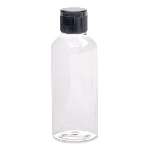 Flip-Top Travel Toiletry Bottle, Clear with Black Cap