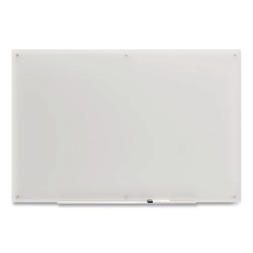 Tempered Glass Dry Erase Board, Frosted, 6 ft x 4 ft, White Surface