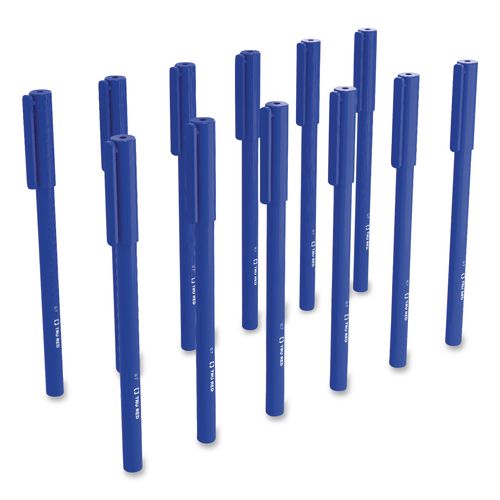 Ballpoint Pen, Stick, Medium 1 mm, Blue Ink, Blue Barrel, 12/Pack, 36 Packs/Carton