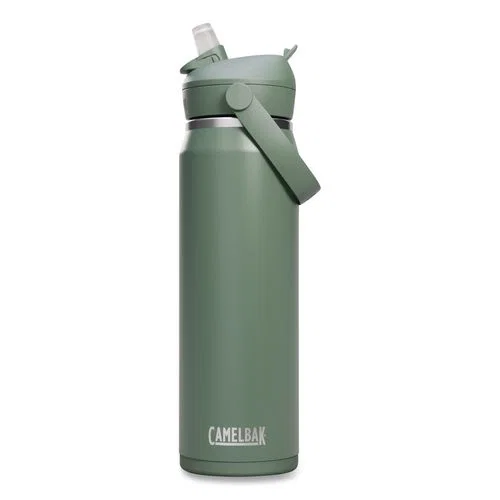 Thrive FlipStraw Stainless Steel Vacuum Insulated Water Bottle, 32 oz, Moss