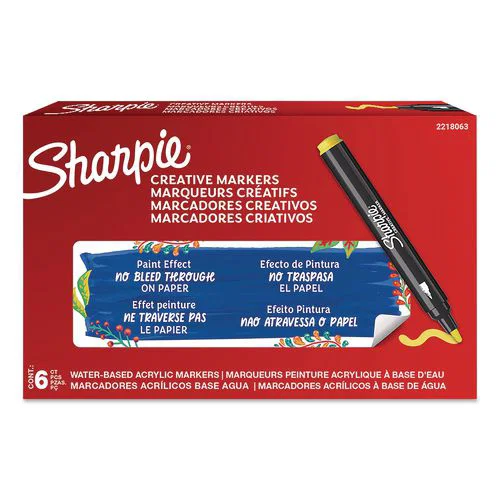 Creative Markers, Bullet Tip, Yellow, 6/Pack