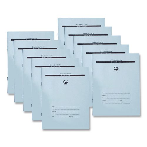 Examination Bluebook, Wide/Legal Rule, Blue Cover, (10) 8.5 x 7 Sheets