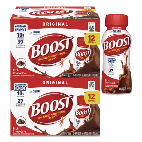 Original Nutritional Drink, Rich Chocolate, 8 oz Bottle, 24/Carton