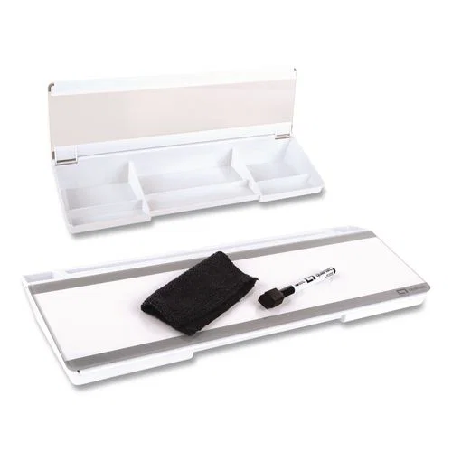 Flip-Top Glass Dry Erase Desktop Pad, 18 x 6, White Surface