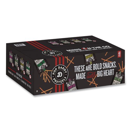 Pretzel Sticks Variety Pack, 12 Each: Cinnamon Sugar; Dill Pickle; Garlic Parmesan; Yellow Mustard, 1.5 oz Bag, 48/Carton