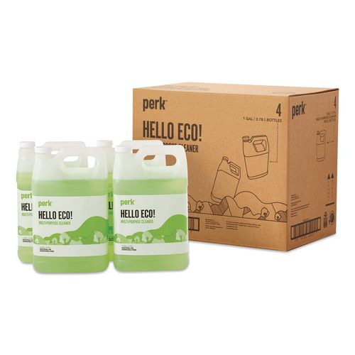 Hello Eco Multi-Purpose Cleaner, 1 gal Refill Jug, 4/Carton