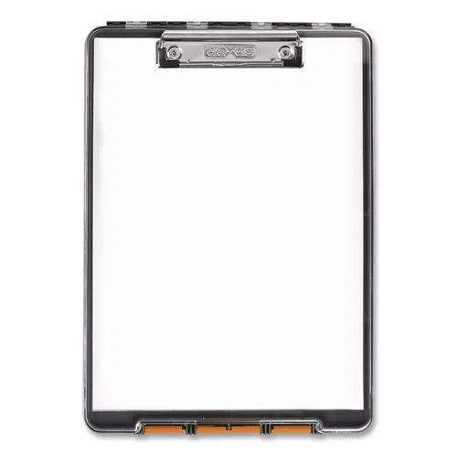 ClearView Clipcase Storage Clipboard, 0.35" Clip Capacity, Holds 8.87 x 12.25 Sheets, Gray/Orange