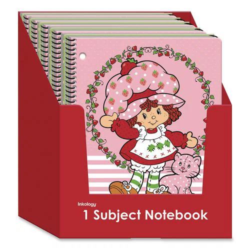 Licensed Spiral Notebook, Randomly Assorted Strawberry Shortcake Cover Designs, Medium/College Rule, (80) 10.5 x 8 Sheets