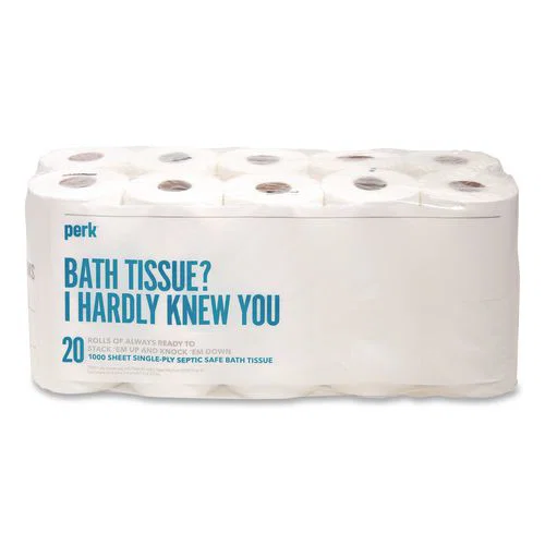 Septic Safe Toilet Paper, 1-Ply, White, 1,000 Sheets/Roll, 20 Rolls/Pack