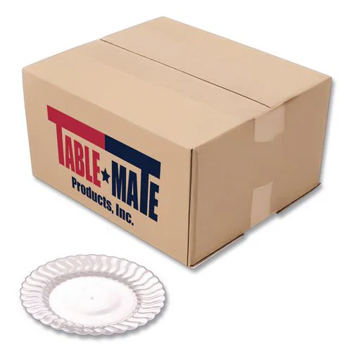 Flairware Flared Dessert Plate, 6" dia, Clear, 180/Carton