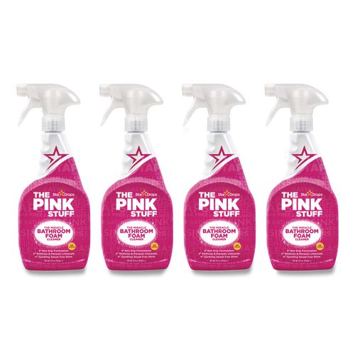 Miracle Bathroom Foam Cleaner, Fruity Scent, 25.4 oz Trigger Spray Bottle, 4/Carton