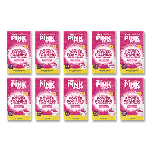 Miracle Power Foaming Toilet Cleaner, Fruity Scent, 3.5 oz Packet, 2 Packets/Box, 10 Boxes/Carton