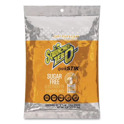 Sugar-Free Qwik Stik Energy Drink Mix, Orange, 1.26 oz Packet, 50/Pack