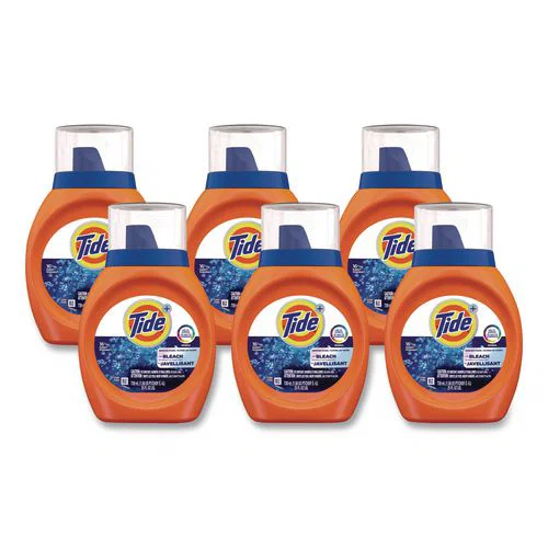 Plus Bleach Alternative Liquid Laundry Detergent, HE Compatible, 16 Loads, Original Scent, 25 oz Bottle, 6/Carton