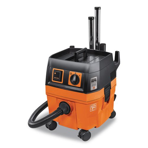 Turbo I PRO Set HEPA Wet/Dry Dust Extractor Vacuum, 5.8 gal Tank Capacity, Orange/Black