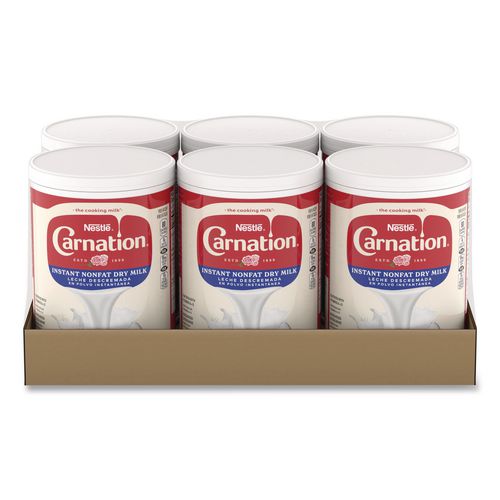 Instant Nonfat Dry Milk, Unsweetened, 8.5 lb Canister, 6/Carton