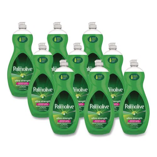 Dish Soap Liquid, Green Scent, 32.5 oz Bottle, 9/Carton