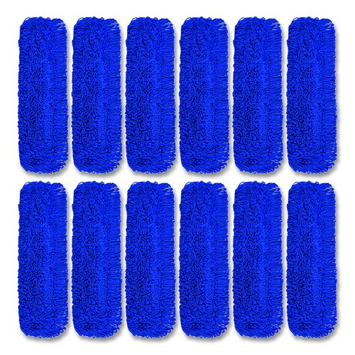 Microfiber Looped Dust Mop Pad Head, 36 x 5, Blue, 12/Carton