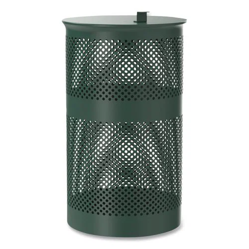 13 Gallon Heavy-Duty Outdoor Pet Waste Trash Can with Lid, Top Door, Green