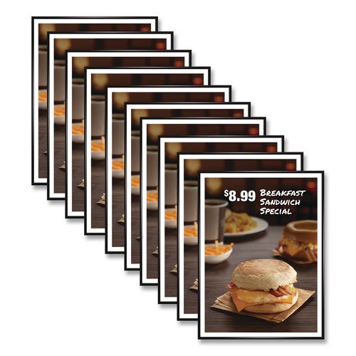 Poster Frame, Plastic, 18 x 24 Insert, Black, 10/Pack