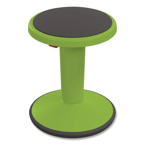 Hierarchy Grow Stool, Short, Backless, Supports Up to 250 lbs, 14" to 18" Seat Height, Green Seat, Green Base
