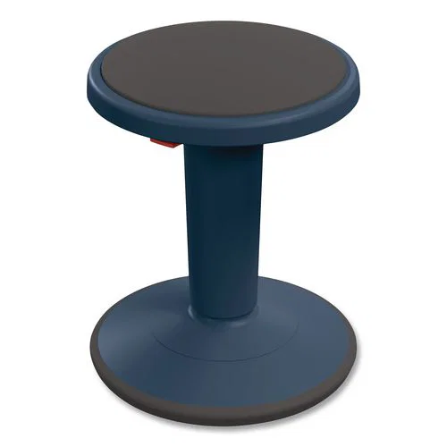 Hierarchy Grow Stool, Short, Backless, Supports Up to 250 lbs, 14" to 18" Seat Height, Navy Seat, Navy Base