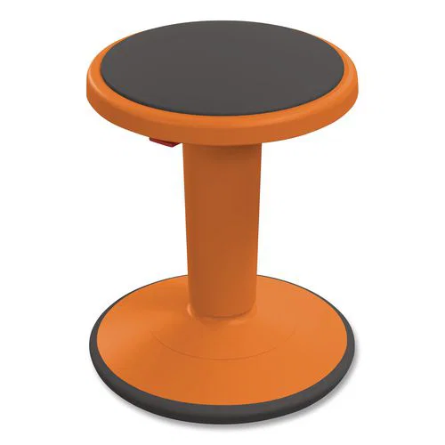 Hierarchy Grow Stool, Short, Backless, Supports Up to 250 lbs, 14" to 18" Seat Height, Orange Seat, Orange Base