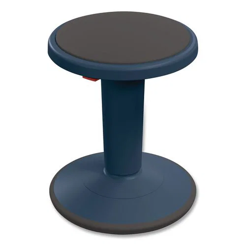 Hierarchy Grow Stool, Tall, Backless, Supports Up to 250 lbs, 17" to 24" Seat Height, Navy Seat, Navy Base