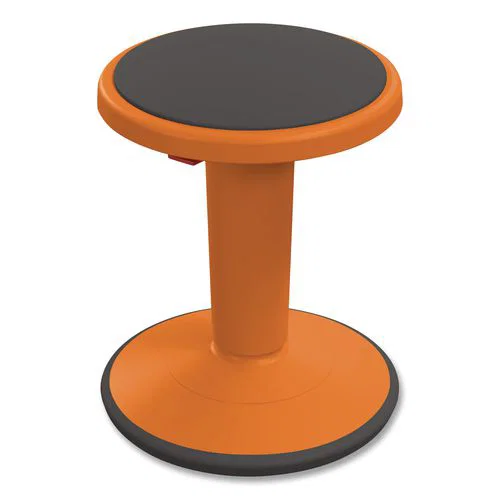 Hierarchy Grow Stool, Tall, Backless, Supports Up to 250 lbs, 17" to 24" Seat Height, Orange Seat, Orange Base