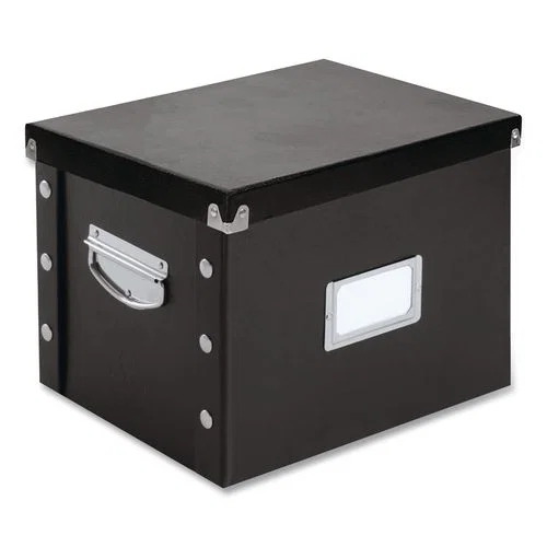 File Box, Letter Files, 11.75" x 9.75" x 9.5", Black