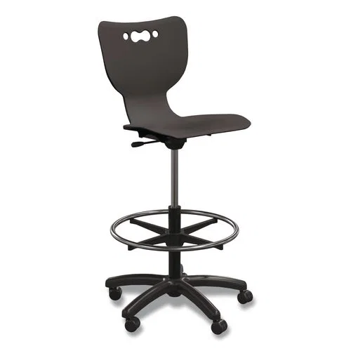 Hierarchy Five-Star Stool, Supports Up to 250 lbs, 24.48" to 33.23" Seat Height, Black Seat, Black Base