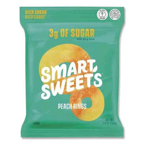 Peach Rings Candy, 1.8 oz Packet, 12/Box